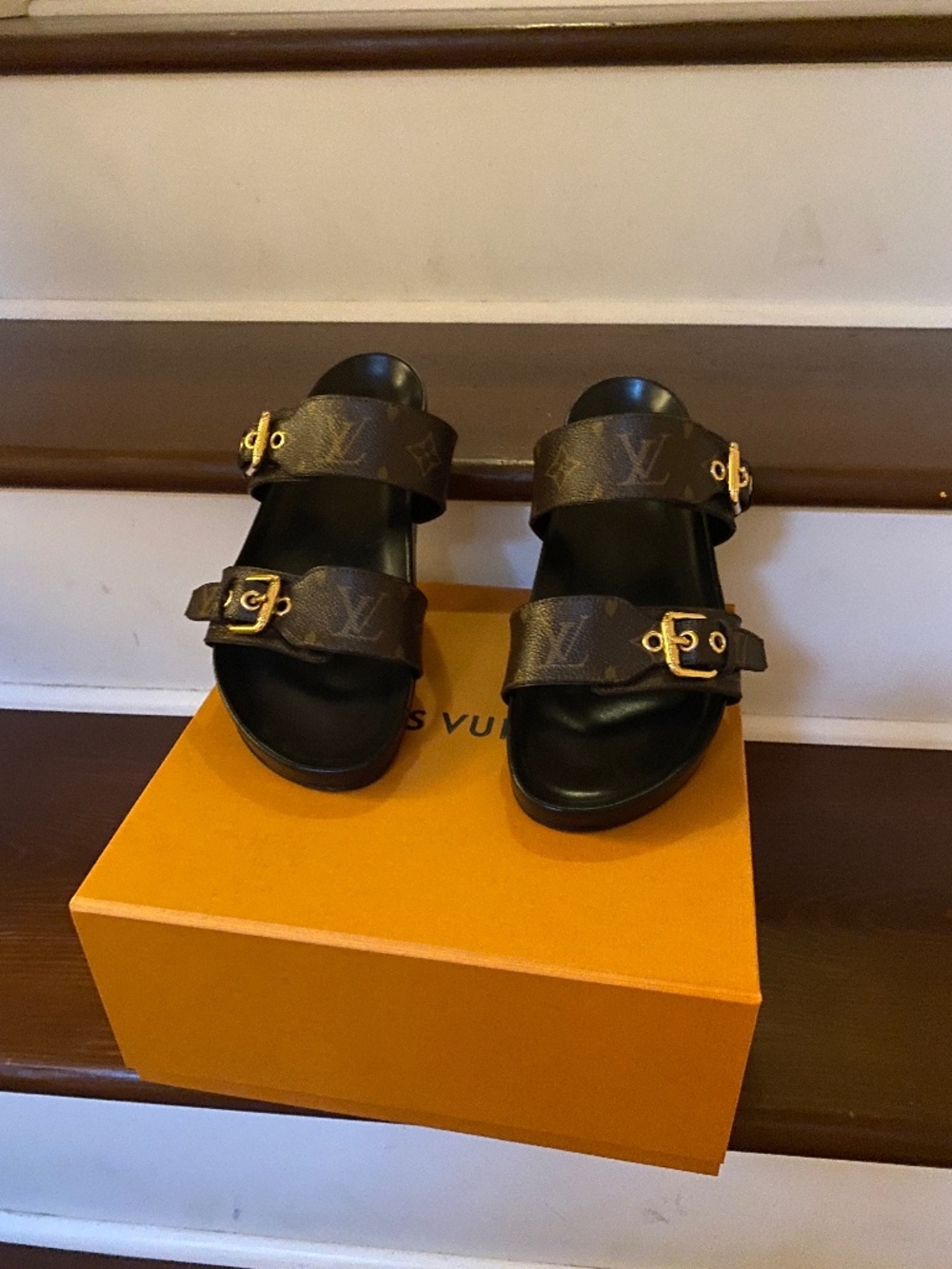 LOUIS VUITTON Bom Dia Flat Comfort Mule Size US 8.5 - Picture 3 of 14